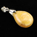 北海道産 蛍光オパール オレンジ  16mmペアシェイプ ペンダントトップ 1.4g (ID:36251)