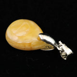 北海道産 蛍光オパール オレンジ  16mmペアシェイプ ペンダントトップ 1.4g (ID:36251)