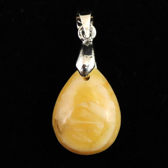 北海道産 蛍光オパール オレンジ  16mmペアシェイプ ペンダントトップ 1.4g (ID:36251)