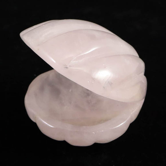 ローズクォーツ 72mm 貝殻モチーフ 彫刻置物 260ｇ (ID:36634)