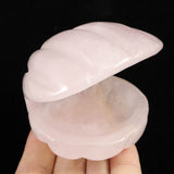 ローズクォーツ 72mm 貝殻モチーフ 彫刻置物 260ｇ (ID:36634)