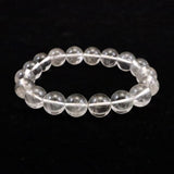 山梨県乙女鉱山産 水晶 針入 11mm玉ブレスレット ディレクトリカード 34.8g (ID:36635)