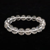 山梨県乙女鉱山産 水晶 針入 11mm玉ブレスレット ディレクトリカード 34.8g (ID:36635)