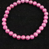 天然ルビー ミラーボールカット (2A)  6mm玉 ブレスレット 12.01g　 (ID:36995)