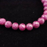 天然ルビー ミラーボールカット (2A)  6mm玉 ブレスレット 12.01g　 (ID:36995)