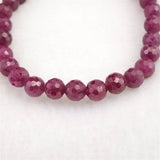 天然ルビー ミラーボールカット (2A)  6mm玉 ブレスレット 12.01g　 (ID:36995)