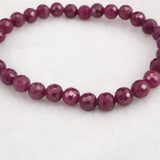 天然ルビー ミラーボールカット (2A)  6mm玉 ブレスレット 12.01g　 (ID:36995)