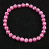 天然ルビー ミラーボールカット (2A)  6mm玉 ブレスレット 12.01g　 (ID:36995)