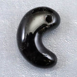 山梨県 黒平鉱山産 黒水晶 30mm 勾玉　ディレクトリカード付 10.3g (ID:37100)