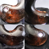 山梨県 黒平鉱山産 黒水晶 30mm 勾玉　ディレクトリカード付 10.3g (ID:37100)