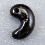 山梨県 黒平鉱山産 黒水晶 30mm 勾玉　ディレクトリカード付 10.3g (ID:37100)