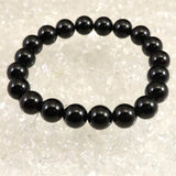 チベット産 天然モリオン水晶 4A  9.5mm玉 ブレスレット 26.2g (ID:37121)