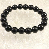 チベット産 天然モリオン水晶 4A  9.5mm玉 ブレスレット 26.2g (ID:37121)