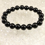 チベット産 天然モリオン水晶 4A  9.5mm玉 ブレスレット 26.2g (ID:37121)