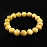 バルト海産 ゴールデンオパール 11mm玉ブレスレット 29.0g (ID:37183)