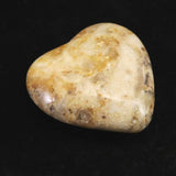 H&E社 ハニー＆クリームアゼツライト(AZOZEO) 40mmハート 証明書付 28.0g (ID:37404)