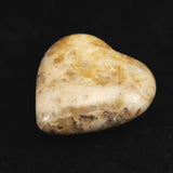 H&E社 ハニー＆クリームアゼツライト(AZOZEO) 40mmハート 証明書付 28.0g (ID:37404)