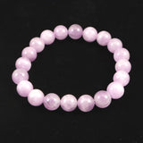 ライラックピンク クンツァイト 9.5mm玉ブレスレット 28.4g (ID:37449)