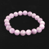 ライラックピンク クンツァイト 9.5mm玉ブレスレット 28.4g (ID:37449)