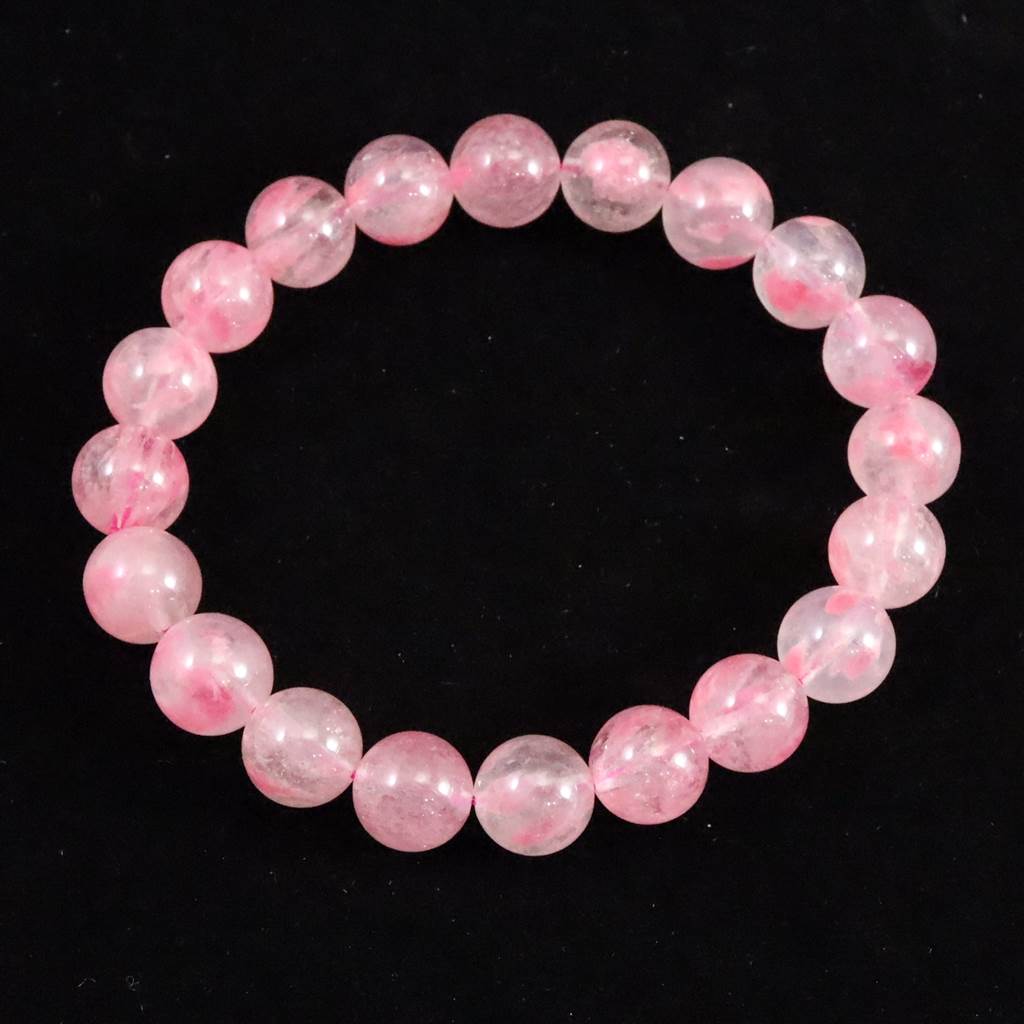 米国産 ロードナイト シリカ 9.5mm玉ブレスレット 25.3g (ID:37480