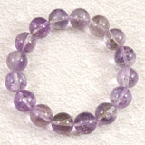ボリビア産 ラベンダー アメジスト エレスチャル 13mm玉 ブレスレット 50.31g (ID:37535)
