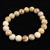 姫川薬石（ブラウン） 10mm玉ブレスレット　証明書付　28.5ｇ (ID:37567)