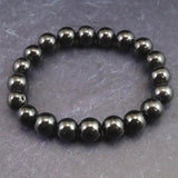 ノーブルシュンガイト  エリートシュンガイト　10mm玉ブレスレット 25.2g (ID:37715)