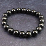 ノーブルシュンガイト  エリートシュンガイト　10mm玉ブレスレット 25.2g (ID:37715)