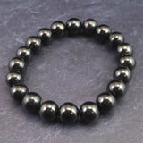 ノーブルシュンガイト  エリートシュンガイト　10mm玉ブレスレット 25.2g (ID:37715)