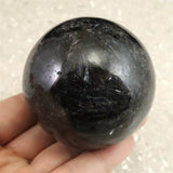 H&E社 アルベゾナイト アルベゾン閃石　60mm スフィア 320.5g (ID:37995)