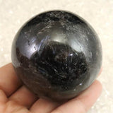 H&E社 アルベゾナイト アルベゾン閃石　60mm スフィア 320.5g (ID:37995)