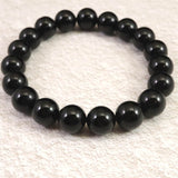 チベット産 天然モリオン水晶 4A  10mm玉 ブレスレット 30.5g (ID:38096)