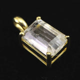 ロシア産 フェナカイト 8.3mm エメラルド カット ペンダントトップ 証明書付 3.80ct (ID:38199)