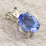 H&E社 シベリアンブルークォーツ　8X6mmオーバル ペンダントトップ　0.8g (ID:38277)