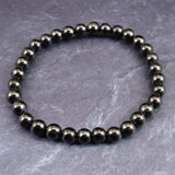 ノーブルシュンガイト  エリートシュンガイト　6mm玉ブレスレット 8.78g (ID:38335)