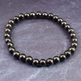 ノーブルシュンガイト  エリートシュンガイト　6mm玉ブレスレット 8.78g (ID:38335)