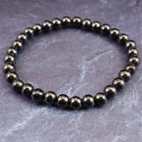 ノーブルシュンガイト  エリートシュンガイト　6mm玉ブレスレット 8.78g (ID:38335)