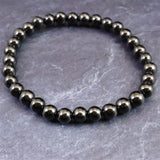 ノーブルシュンガイト  エリートシュンガイト　6mm玉ブレスレット 8.78g (ID:38335)
