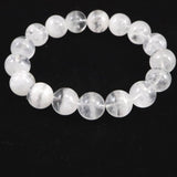 ブラジル産 ホワイト ファントム　2A+  12mm玉ブレスレット 42.93g (ID:38410)