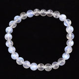 ブルー ムーンストーン ホワイトラブラドライト 7mm玉ブレスレット 13.3g (ID:38460)