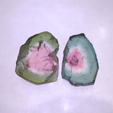ウォーターメロントルマリン 原石スライス 2個セット 4.19ct (ID:38665)