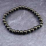 ノーブルシュンガイト  エリートシュンガイト　6mm玉ブレスレット 8.75g (ID:38909)