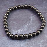 ノーブルシュンガイト  エリートシュンガイト　6mm玉ブレスレット 8.75g (ID:38909)