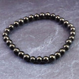 ノーブルシュンガイト  エリートシュンガイト　6mm玉ブレスレット 8.75g (ID:38909)