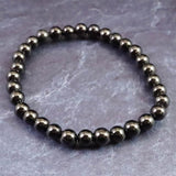 ノーブルシュンガイト  エリートシュンガイト　6mm玉ブレスレット 8.75g (ID:38909)