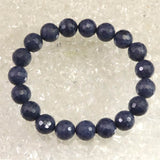 ミャンマー産 ブルー サファイア 10.5mm 128面カット ブレスレット 44.3g　　 (ID:38956)