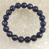 ミャンマー産 ブルー サファイア 10.5mm 128面カット ブレスレット 44.3g　　 (ID:38956)