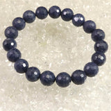 ミャンマー産 ブルー サファイア 10.5mm 128面カット ブレスレット 44.3g　　 (ID:38956)