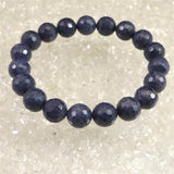 ミャンマー産 ブルー サファイア 10.5mm 128面カット ブレスレット 44.3g　　 (ID:38956)