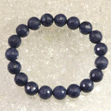 ミャンマー産 ブルー サファイア 10.5mm 128面カット ブレスレット 44.3g　　 (ID:38956)